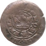 Charles IV, 1346–1378. — Prague groschen, 3.12 g, catalogued as Cha-89; incomplete inscriptions on the reverse; backing slip