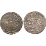Wenceslas IV, 1378–1419. — Two unspecified Prague groschen, incomplete copies
