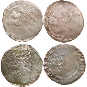 Vacavo IV, 1378-1419. - 4 pezzi di groschen di Praga non identificati, non coniate.