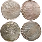 Wenceslas IV, 1378–1419. — 4 unspecified Prague groschen, incomplete.