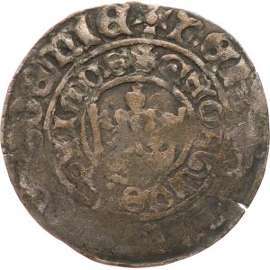 Giacomo di Poděbrady 1460-1471. - Gros di Praga, 2,41 g, Sm‑6? parzialmente incompleto, cartellino di supporto incompleto.