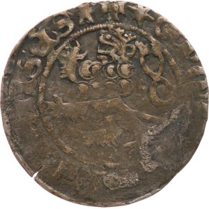 Giacomo di Poděbrady 1460-1471. - Gros di Praga, 2,41 g, Sm‑6? parzialmente incompleto, cartellino di supporto incompleto.