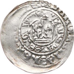 Vladislav II Jagellone 1471-1516. - gros di Praga, 2,88 g, tipo Há‑Xa, iscrizioni incomplete, eccentrico.