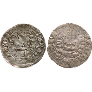 Vladislav II Jagellone 1471-1516. - Groschen di Praga non identificati, leggermente imperfetti e con bordi consumati, 2 pezzi