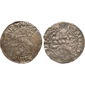Vladislav II Jagellone 1471-1516. - Groschen di Praga non identificati, leggermente imperfetti e con bordi consumati, 2 pezzi