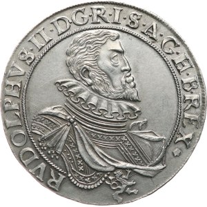 Rodolfo II, 1576-1611. - Replica di un tallero del 1609, zecca di Kutná Hora, conio di Škréta, MKČ - 365, composizione argentata, peso di soli 19,69 g