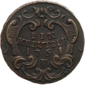 Maria Teresa 1740-1780. - 1 krejcar 1761 P, splendida patina