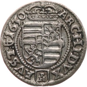 Ferdinando III (a Kladsko) 1627-1637. - 3 krejcar 1630 PH, zecca di Kladsko, coniato da Petr Hema, MKČ‑1335a, traccia dell'occhiello