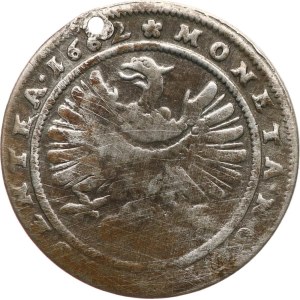 Lehnice-Břeh, Jiří III di Břeh 1654-1664. - Krejcar da XV 1662, KOP-5403, KM-430, graffio, forellino