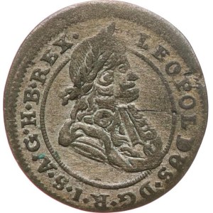 Leopoldo I, 1657-1705. - 1 krejcar del 1700 FN, zecca di Opolí, maestro di zecca Nowak, MKČ-1676, incisioni