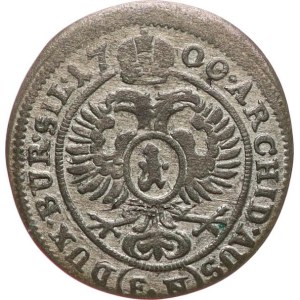 Leopoldo I, 1657-1705. - 1 krejcar del 1700 FN, zecca di Opolí, maestro di zecca Nowak, MKČ-1676, incisioni