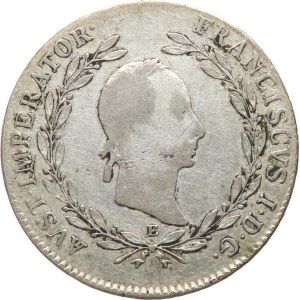 Francesco II (I) 1792-1835. - 20 krejcar 1830 E, zata. Karlsburg, giust.