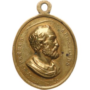 Svatý Petr zprava, zkřížené klíče, opis S. PETRUS APOSTOLUS / svatý Pavel, opis S. PAULUS APOSTOLUS. - Ms, 29,5 x 25 mm, 9,41 g, původní ouško