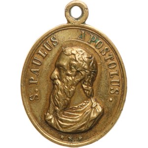 Svatý Petr zprava, zkřížené klíče, opis S. PETRUS APOSTOLUS / svatý Pavel, opis S. PAULUS APOSTOLUS. - Ms, 29,5 x 25 mm, 9,41 g, původní ouško