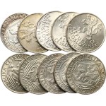 100 Kčs 1948 (600th anniversary of Charles University) (4x), 100 Kčs 1949 (700th anniversary of mining rights in Jihlava) (4x), 100 Kčs 1951 (30th anniversary of the founding of the Communist Party of Czechoslovakia) (2x), 10 pieces in total.