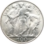 100 Kčs, 1955, var. b (10th anniversary of the liberation of Czechoslovakia), hairline scratches