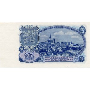 25 Kčs 1953, serie BE, B-90a, non dentellato