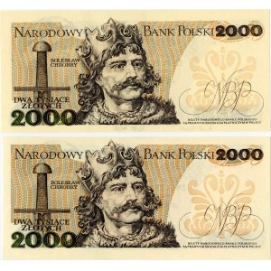 Polonia, Repubblica Popolare Polacca 1947-1989. - 2000 zloty, 1° giugno 1982, serie CD, serie CE, P-147c, 2 esemplari