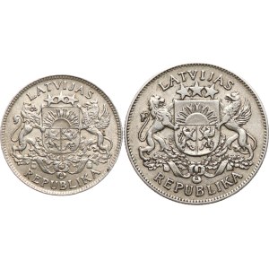 Lettonia. - 1 lats del 1924, 2 lati del 1925, KM‑7, KM‑8, per un totale di 2 pezzi