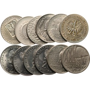 Polonia, Repubblica Popolare 1947-1989. - 10 zloty 1967 MW (Karol Świerczewski, Y‑58), 10 zloty 1967 MW (Maria Skłodowska-Curie, Y‑59), 10 zloty 1968 MW (25 anni dell’Esercito Popolare, Y‑60), 10 zloty 1969 MW (25 anni della Repubblica Popolare, Y‑61), 10