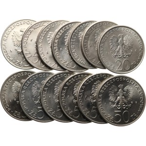 Polonia, Repubblica Popolare 1947-1989. - 20 zloty 1979 MW (Anno Internazionale dell’Infanzia, Y‑99), 20 zloty 1980 MW (Olimpiadi, Y‑108), 20 zloty 1980 MW (Dar Pomorza, Y‑112), 50 zloty 1979 MW (Mieszko, Y‑100), 50 zloty 1980 MW (Bolesław I Chrobry, Y‑11