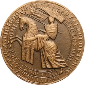 Kovanič V. A. - 1978. - 700° anniversario della morte di Přemysl Otakar II - sigillo equestre, sovrano a cavallo in armatura a sinistra / corona, data 1233-1278-1978. - bronzo, 42 mm