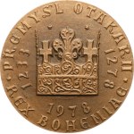 Kovanič, V. A. – 1978. - 700th anniversary of the death of Přemysl Otakar II - equestrian seal, the monarch on horseback in armor facing left / crown, date 1233-1278-1978. - bronze, 42 mm