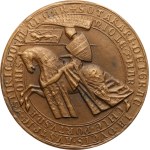 Kovanič, V. A. – 1978. - 700th anniversary of the death of Přemysl Otakar II - equestrian seal, the monarch on horseback in armor facing left / crown, date 1233-1278-1978. - bronze, 60 mm