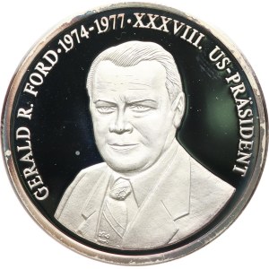 Germania. - Gerald Ford 1974-1977 (38° presidente degli Stati Uniti). - busto frontale / sigillo presidenziale. - Argento   925, punzone, 35   mm, 14,74   g, capsula