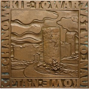 Polonia, PTAiN + Società Scientifica di Ciechanów. - 1984. - Siemowit III. 1355-1381. - Mezzobusto con spada a destra, aquila / Castello di Ciechanów. - bronzo, 70 x 70 mm