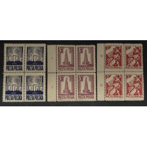 POLSKA LUDOWA- WYDANIE ŁÓDZKIE, 1945 ROK, Fi. 358- 360 ** CZWÓRKA