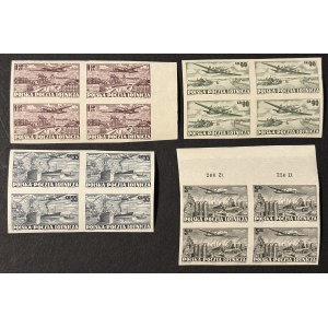 POLOGNE POPULAIRE – AÉRIENNE, 1952, n° 590-593 A ** QUATRE