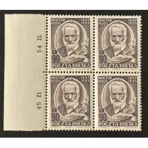 République populaire de Pologne – VICTOR HUGO, 1952, Fi. 635 ** QUATRE