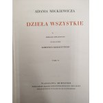 Adam Mickiewicz - Œuvres complètes - Varsovie 1933 [ reliure décorative ]