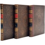 Count Aleksander Fredro—Works, Volumes I–V, complete set. Lviv, 1897 [Edited by Henryk Biegeleisen; decorative binding; ex libris by Stanisław Jakubowski]