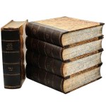 Samuel Bogumił Linde, Dictionary of the Polish Language, Vol. I–V, Lviv 1854–1859, [Ornate period binding, dedications to Potocki, Czartoryski, Ossoliński, Poniatowski, and Zamoyski]