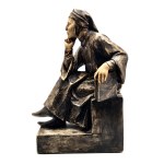 Dante Alighieri - Large desk sculpture / Bookend, "Europe," early 20th century