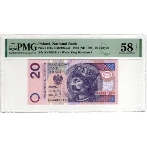 20 zlotych, 1994, AV series - PMG 58 EPQ