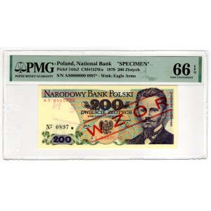 200 Złotych 1979, seria AS 0000000 - PMG 66 EPQ, WZÓR No 0897*