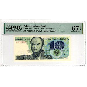 10 Złotych 1982, seria A - PMG 67 EPQ