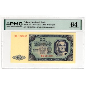 20 złoty del 1948, serie HK - PMG 64