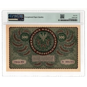 500 zloty polacchi del 1919, prima serie BG - PMG 66 EPQ