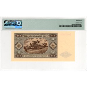10 zlotych, 1948, Series D - PMG 64