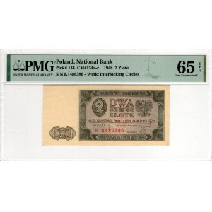 2 Złote 1948, seria K - PMG 65 EPQ