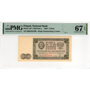 2 Złote 1948, seria BR - PMG 67 EPQ