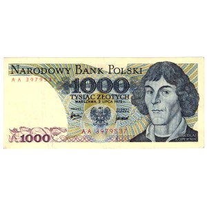 1 000 zlotých z roku 1975, série AA – první série