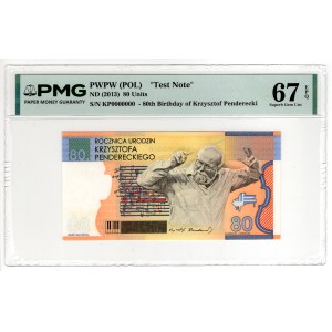 PWPW, 80th Anniversary of Krzysztof Penderecki's Birth - PMG 67 EPQ