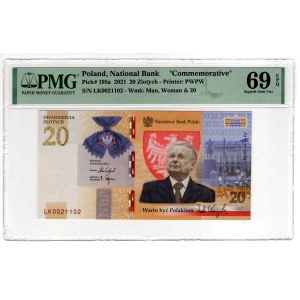 20 Złoty 2021, Lech Kaczyński – PMG 69 EPQ