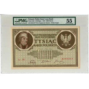 1,000 Polish Marks, 1919, ZR series - PMG 55