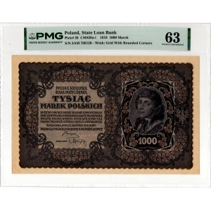 1,000 Polish Marks, 1919, 3rd Series, AM – PMG 63